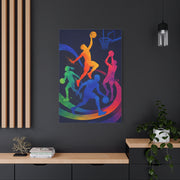 Rainbow Basketball Motion Sports Wall Art & Canvas Print