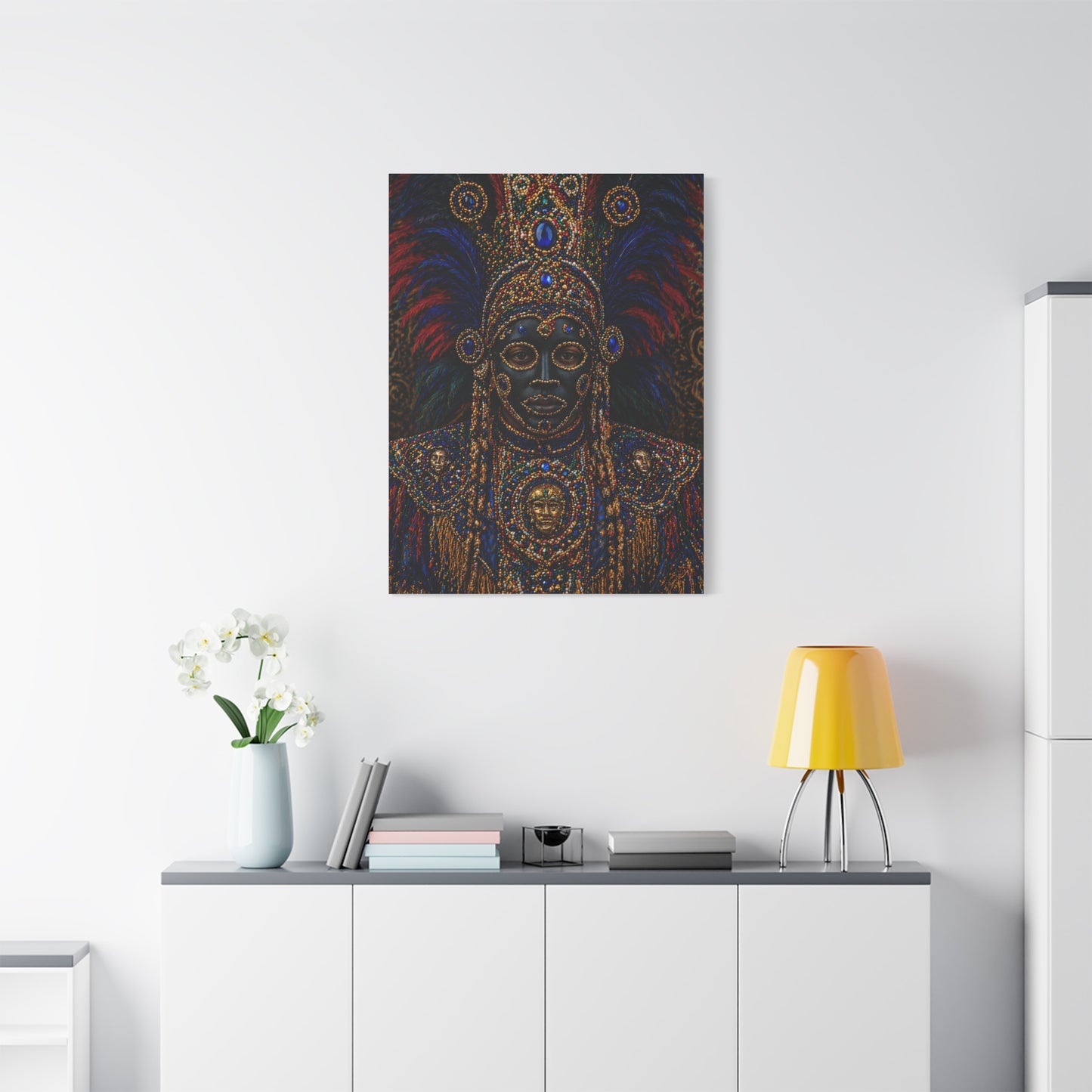 Black Masking Ceremonial Portrait Wall Art & Canvas Print