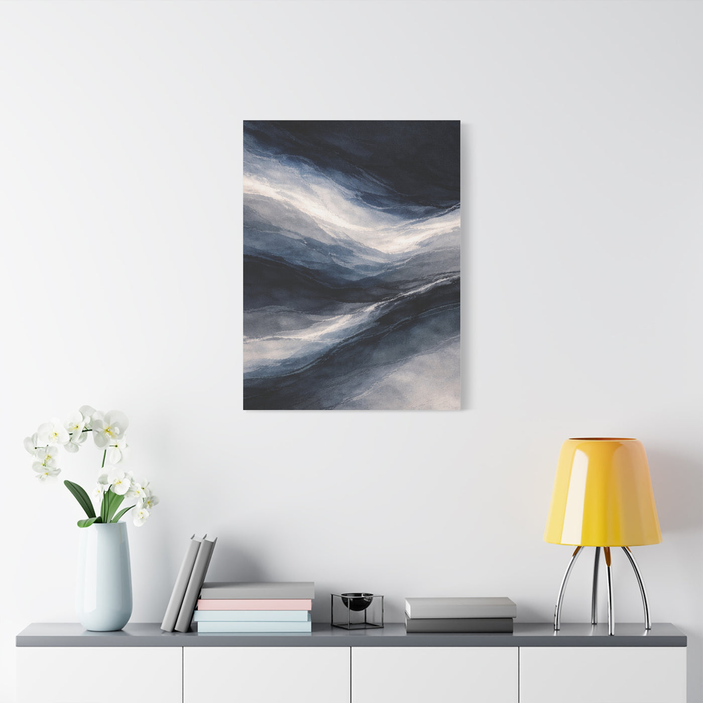 Navy Mist Horizon Abstraction Wall Art & Canvas Print
