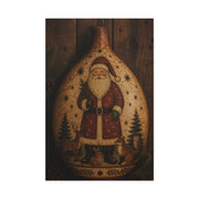 Folk Art Santa Gourd Plaque Wall Art & Canvas Print