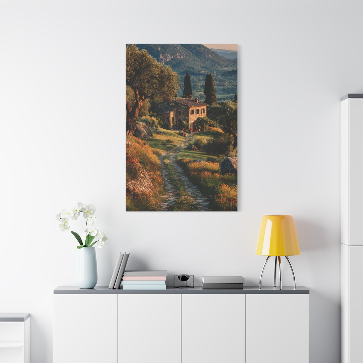 Tuscan Green Olive Grove Landscape Wall Art & Canvas Print