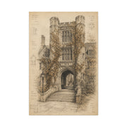 Ivy-Covered Gothic Arch Architectural Study Wall Art & Canvas Print