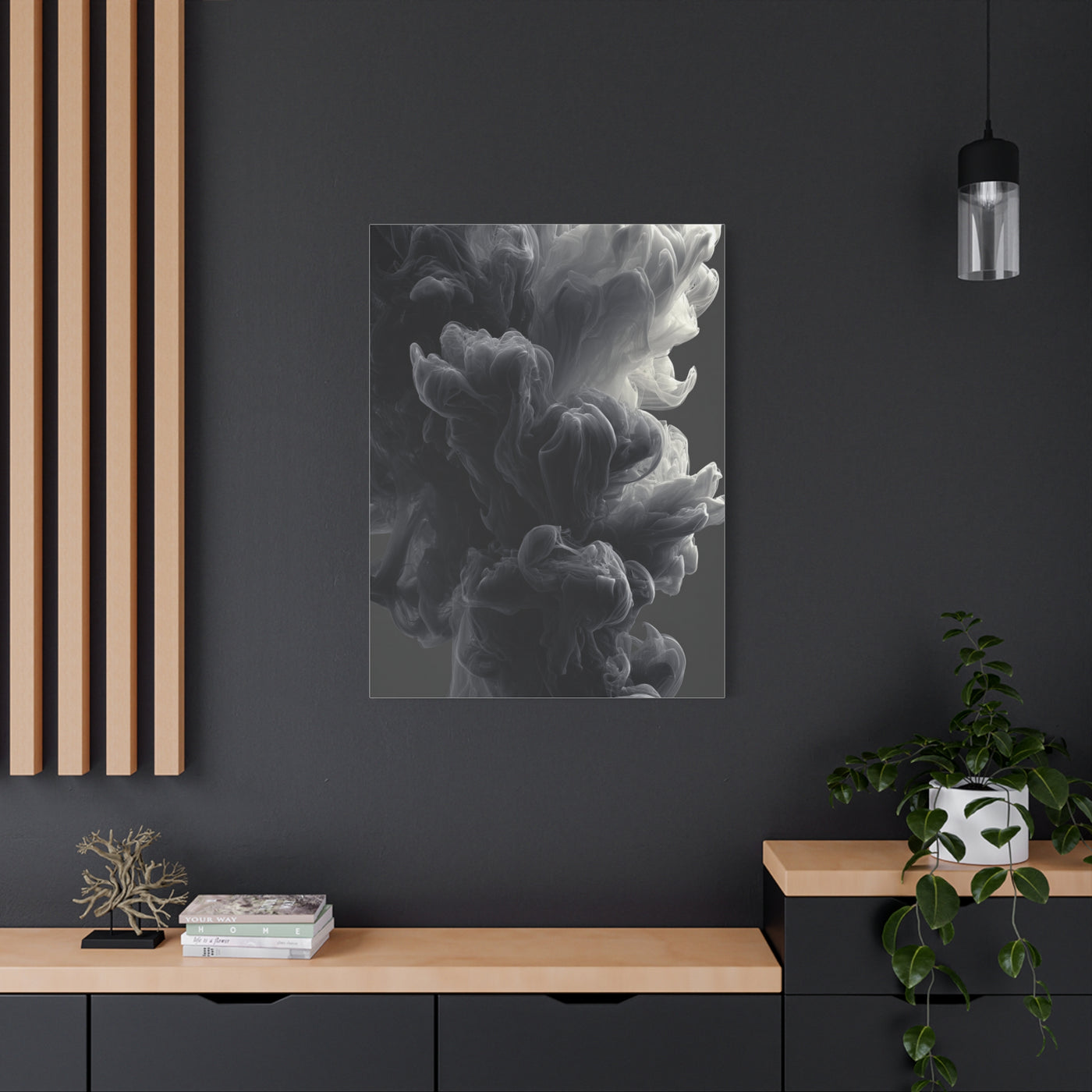 Smoke Ink Monochrome Abstract Wall Art & Canvas Print