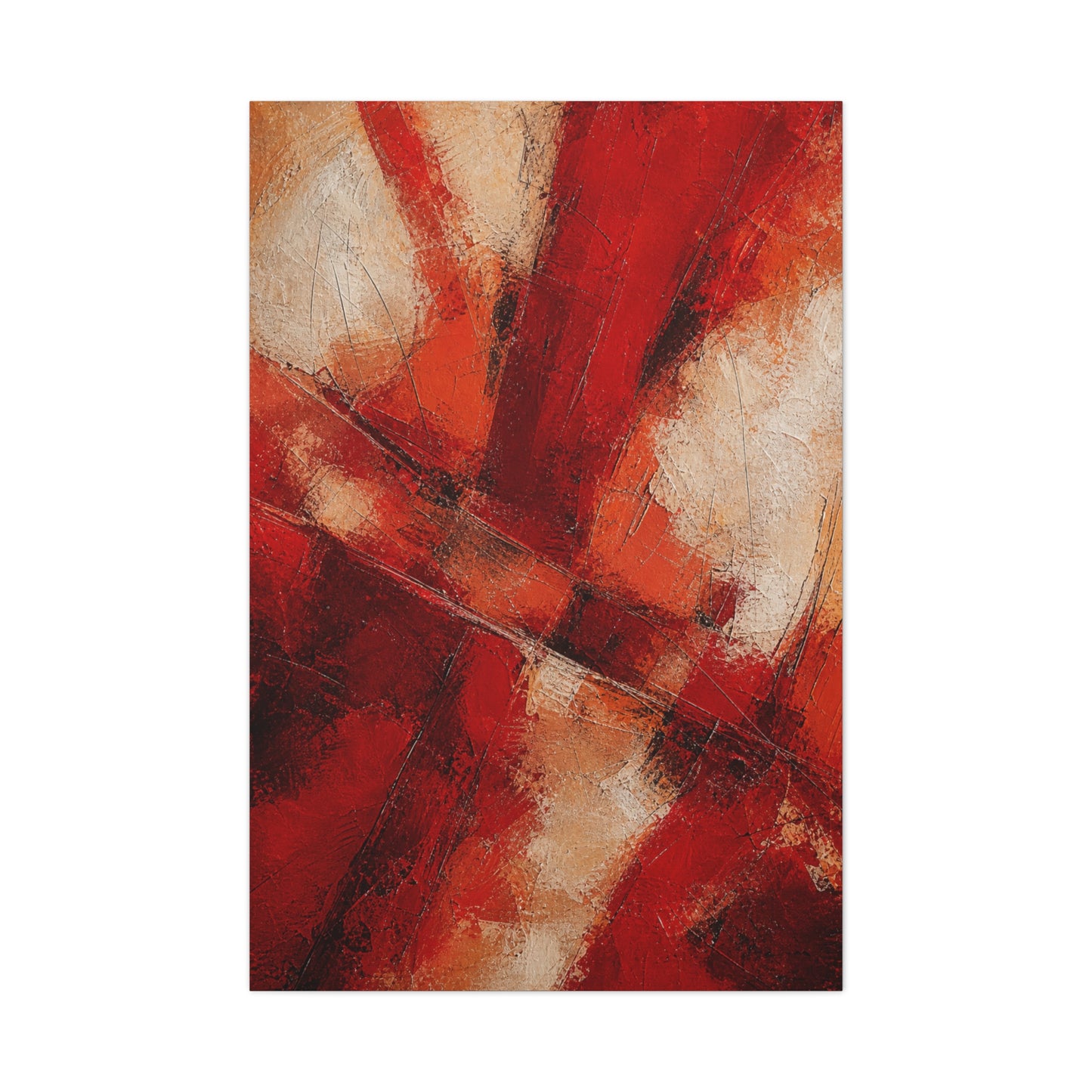 Textured Red Cross Pattern Abstraction Wall Art & Canvas Print