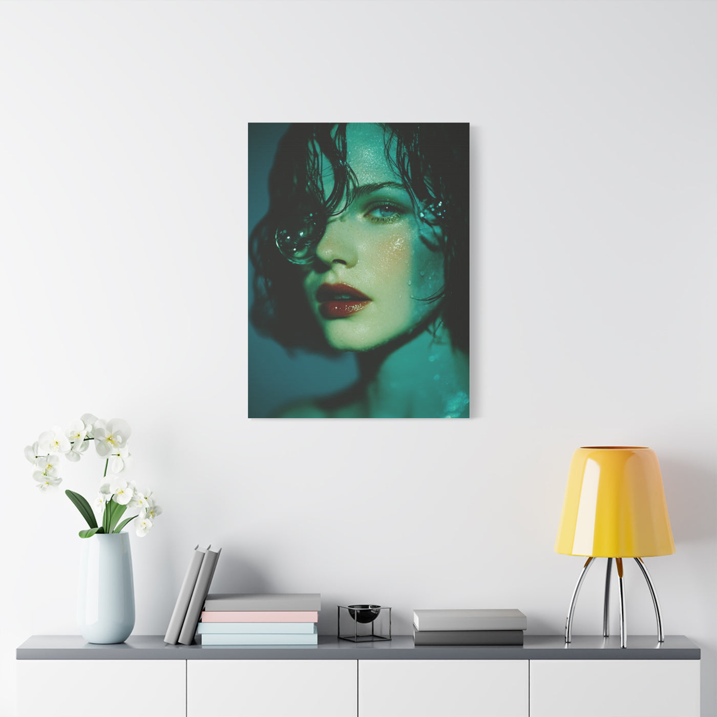 Wet Hair Glass Orb Portrait Wall Art & Canvas Print