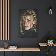 Wind-Swept Blonde Muse Editorial Portrait Wall Art & Canvas Print