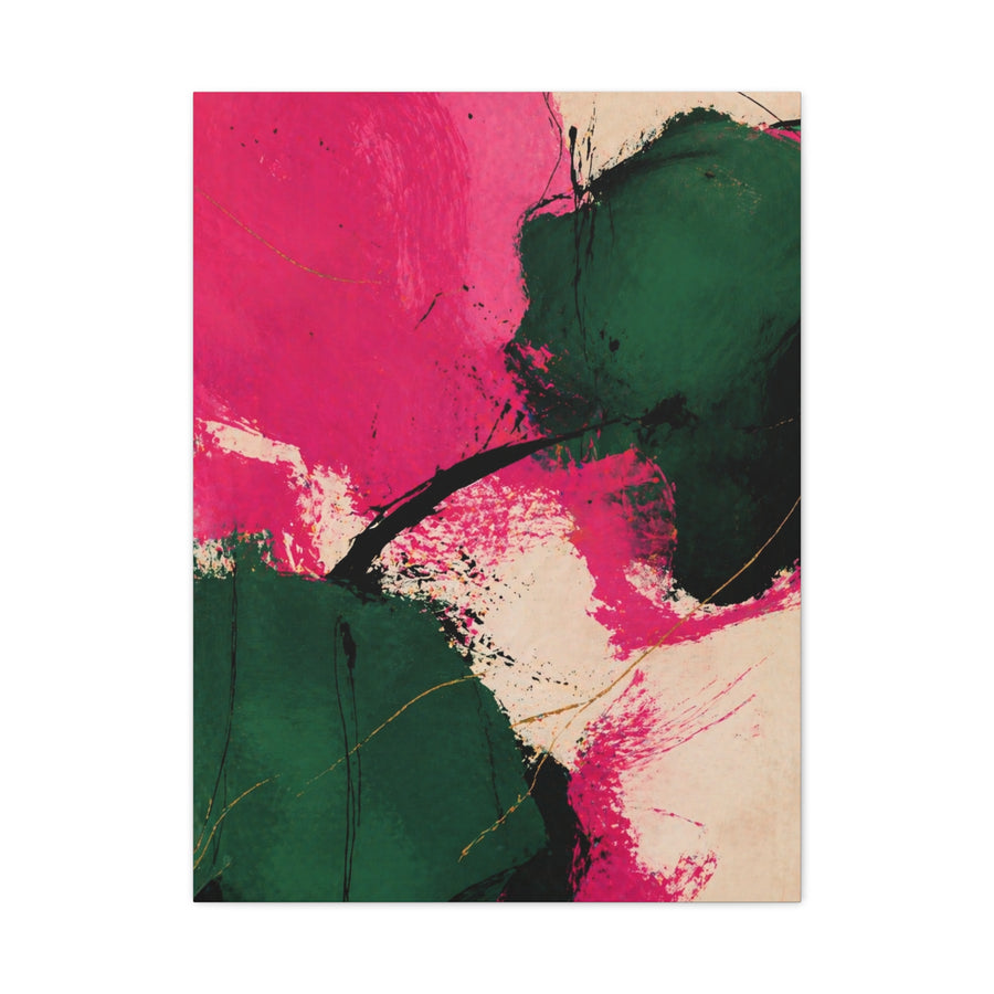 Bold Pink and Emerald Abstract Wall Art & Canvas Print