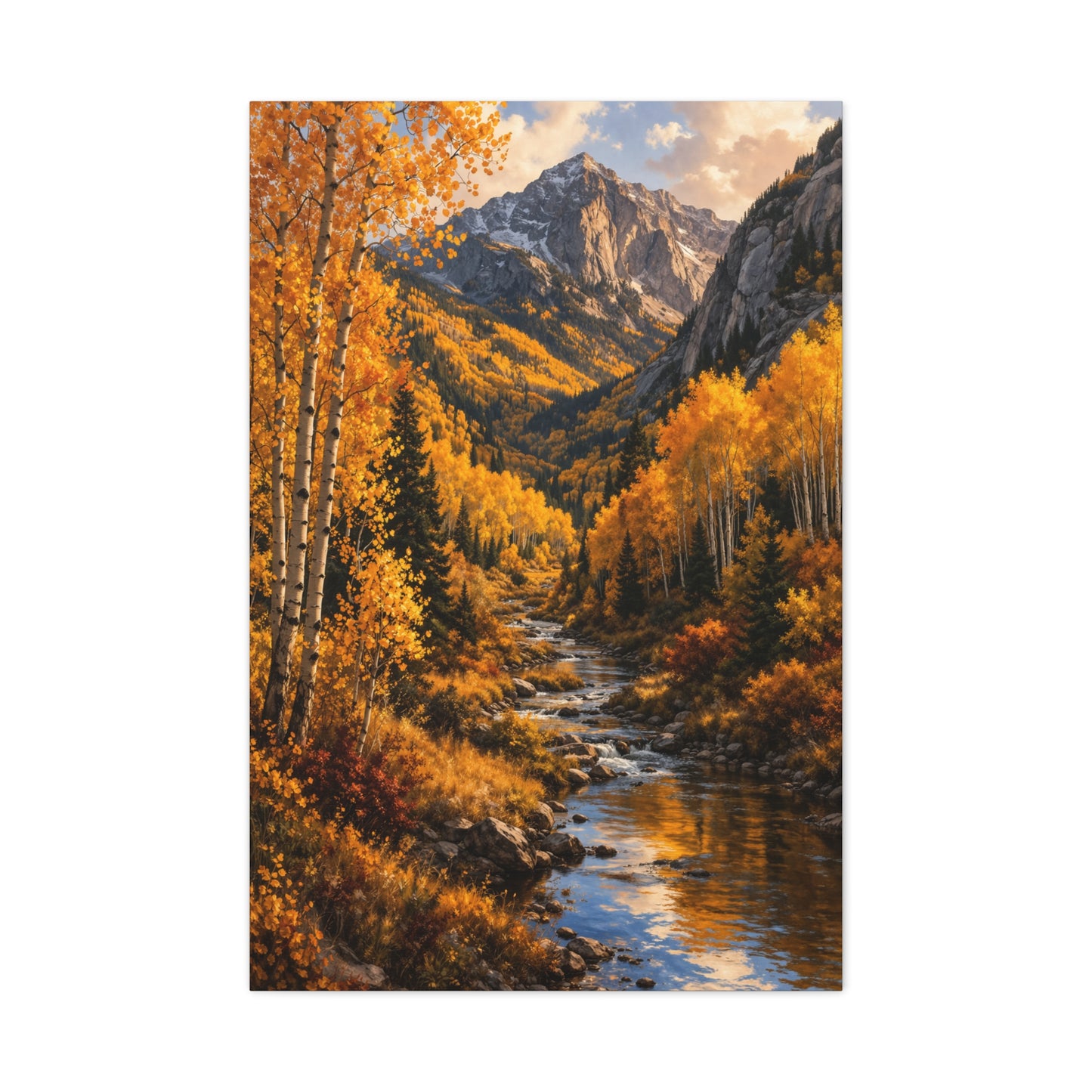 Autumn Aspen Mountain Valley Wall Art & Canvas Print