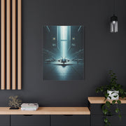 Futuristic Aircraft Hangar Scene Wall Art & Canvas Prints