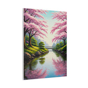 Sakura River Garden Reflection Wall Art & Canvas Prints