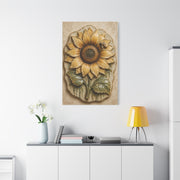 Hand-Glazed Ceramic Sunflower Plaque Wall Art & Canvas Print