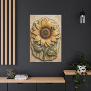 Hand-Glazed Ceramic Sunflower Plaque Wall Art & Canvas Print