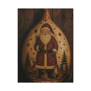 Folk Art Santa Gourd Plaque Wall Art & Canvas Print