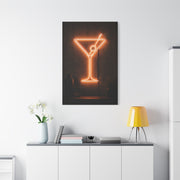 Amber Neon Martini Sign Wall Art & Canvas Print