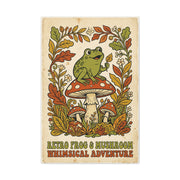 Whimsical Retro Frog and Mushroom Poster Wall Art & Canvas Print