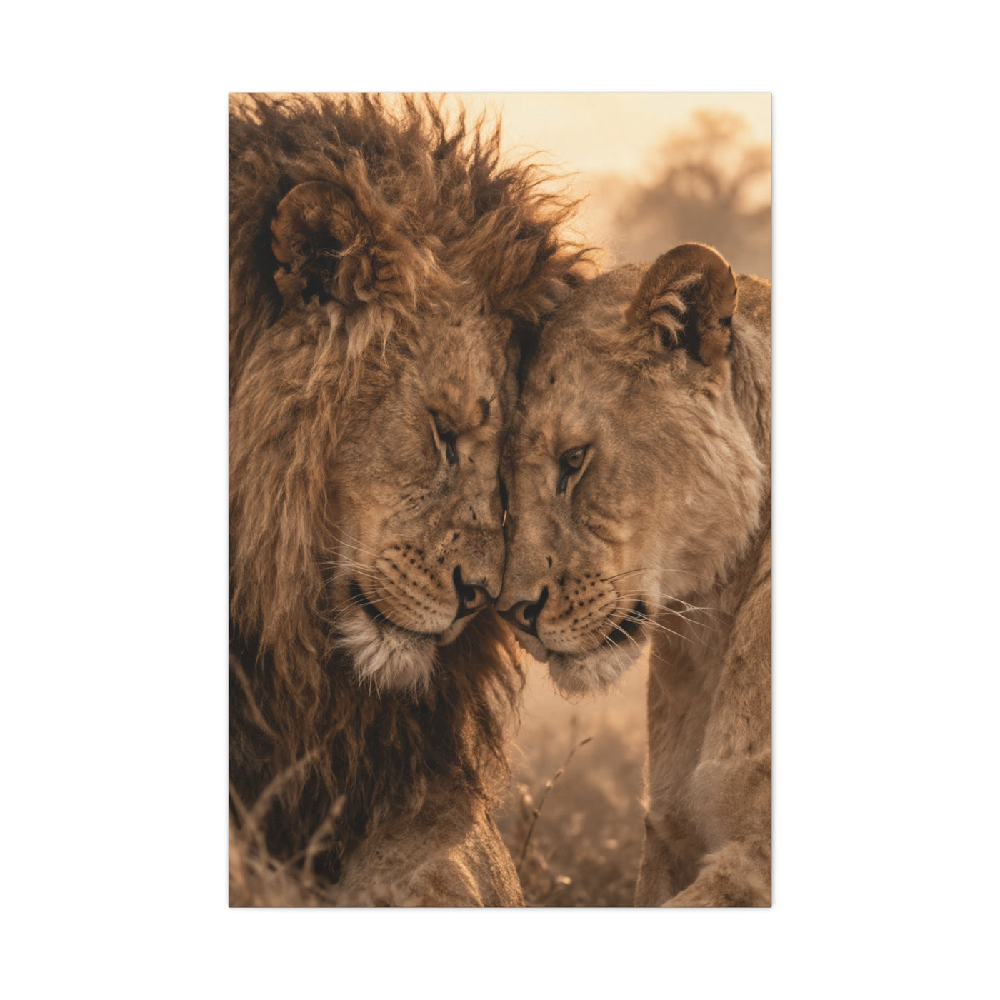 Lion and Lioness Intimate Bond Wall Art & Canvas Print