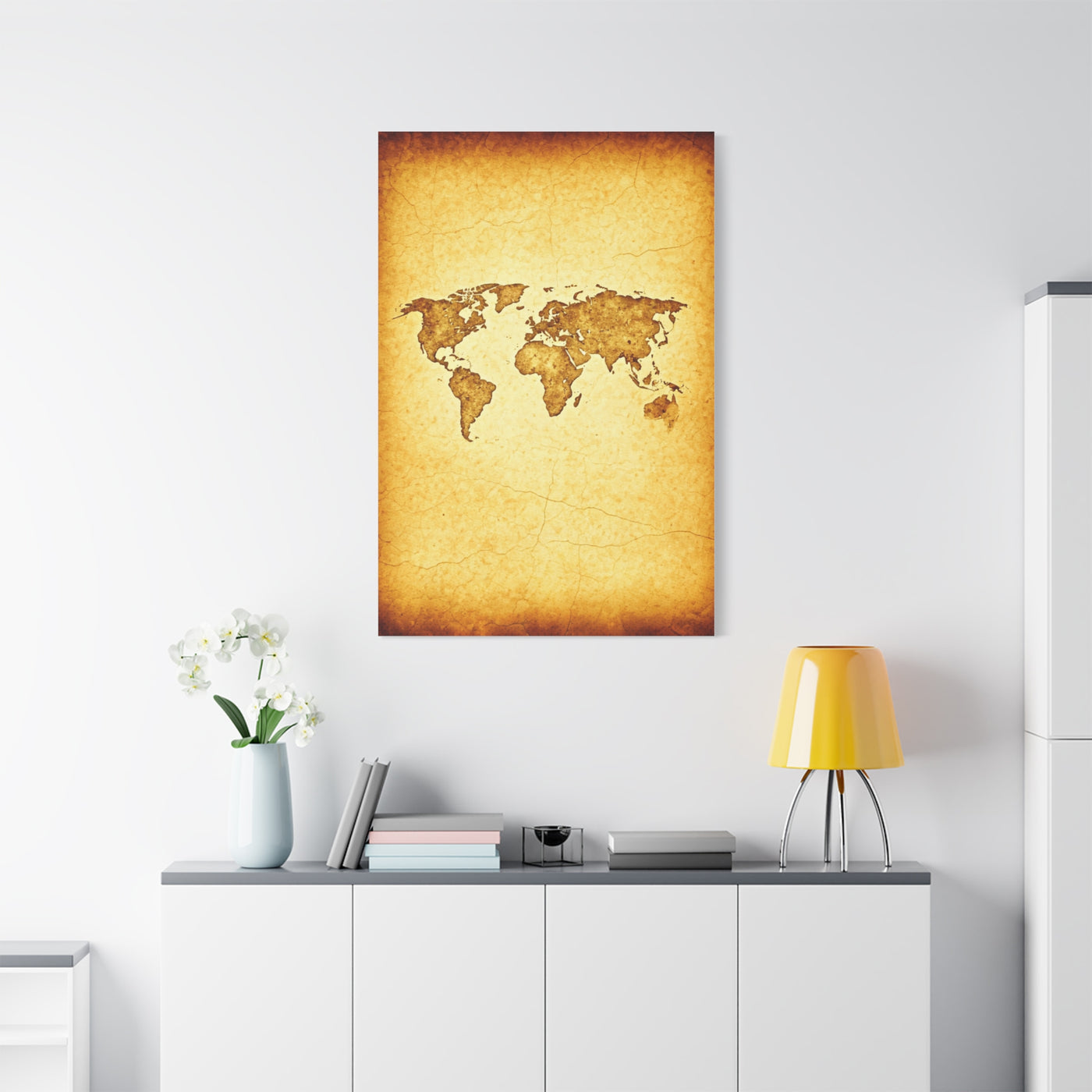 Sepia Continent Map Wall Art & Canvas Prints