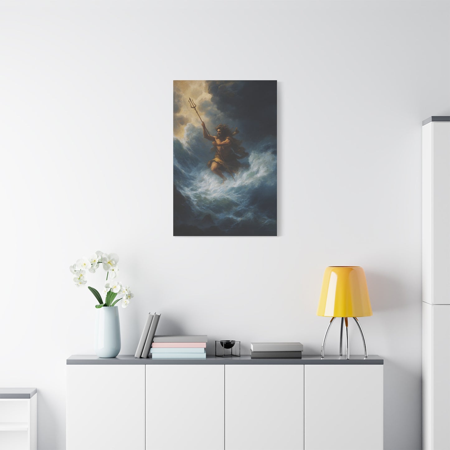 Poseidon God of the Sea Rising from the Storm Wall Art & Canvas Print
