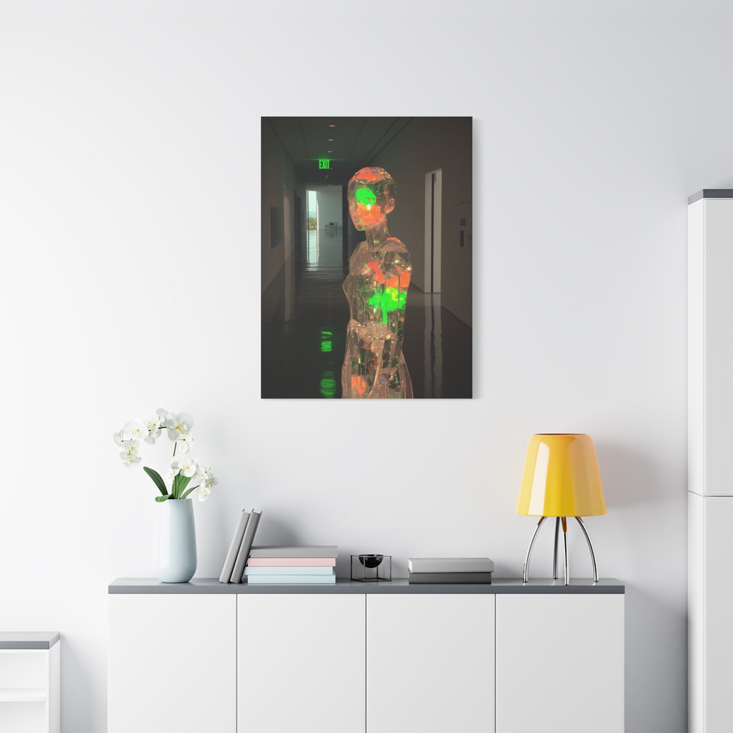 Luminous Crystal Figure Installation Wall Art & Canvas Print