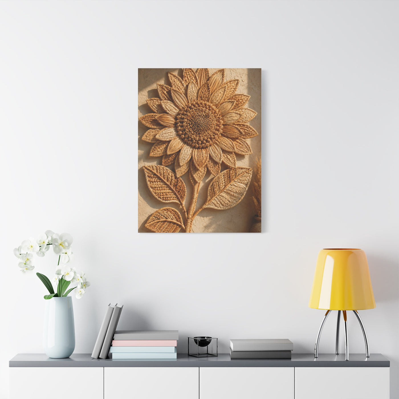 Artisan Woven Sunflower Relief Wall Art & Canvas Print