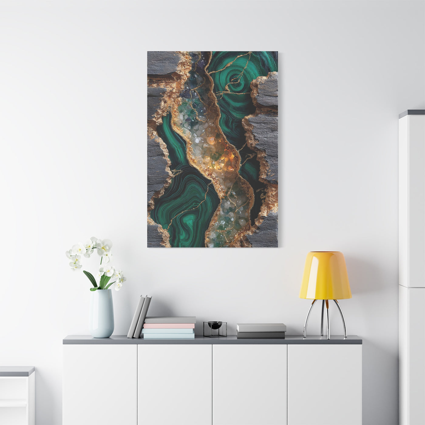 Emerald Geode Abstract Wall Art & Canvas Print