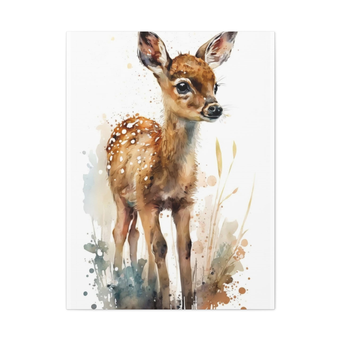 Baby Deer Watercolor Wall Art & Canvas Prints