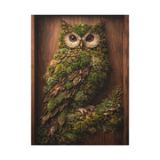 Biophilic Moss Owl Shadowbox Wall Art & Canvas Print