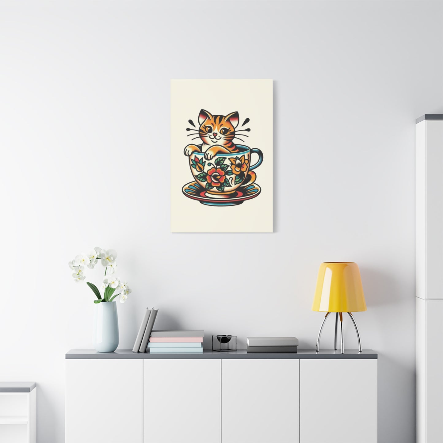 Cozy Cat in a Cup Wall Art & Canvas Prints