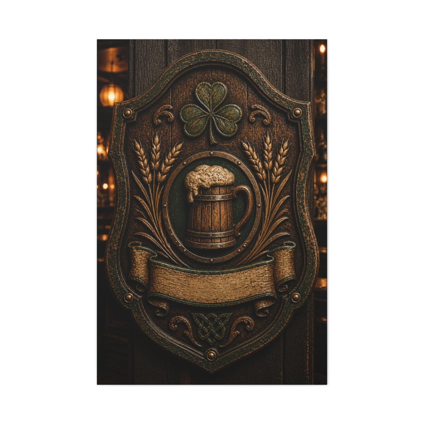 Irish Pub Heritage Crest Wall Art & Canvas Print