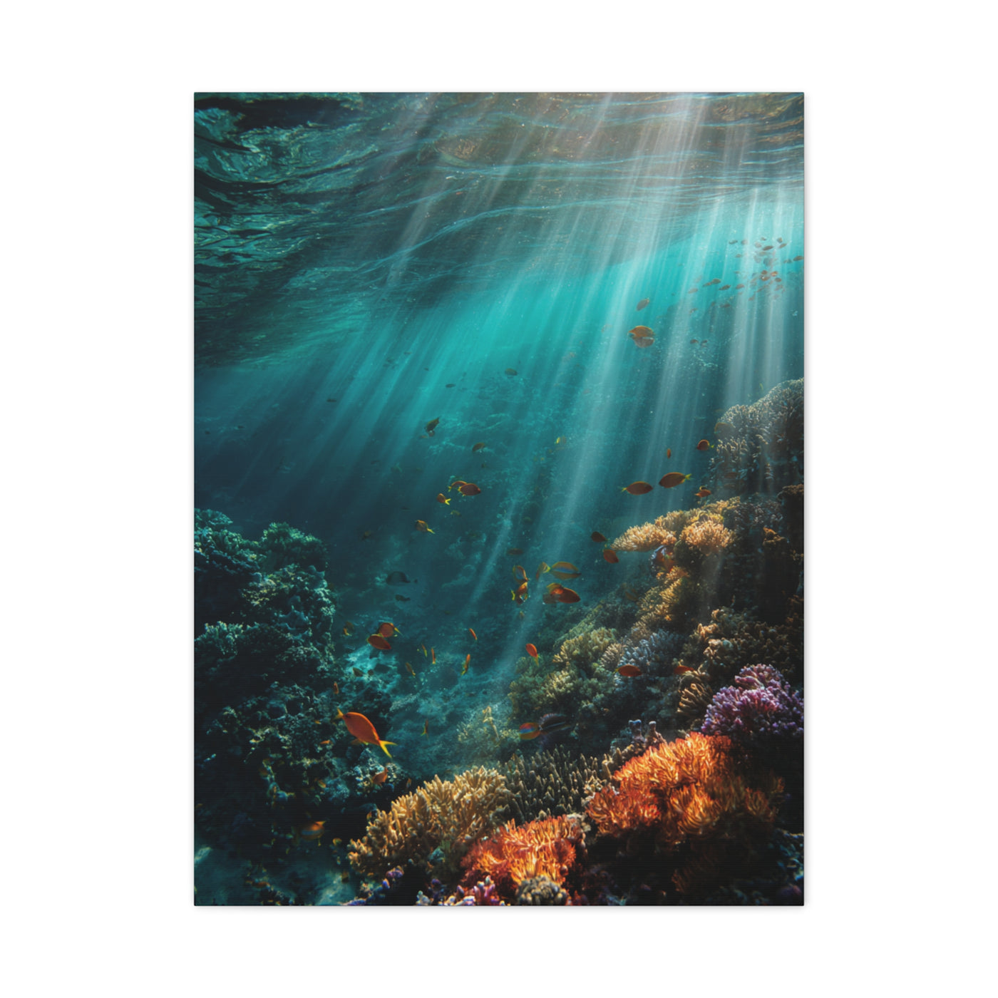 Underwater Marine Coral Reef Scene Wall Art & Canvas Print