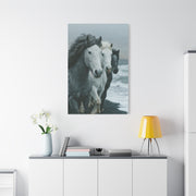 Coastal Wild Horses Storm Run Wall Art & Canvas Print