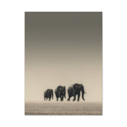 Minimal Elephant Family Dune Crossing Wall Art & Canvas Print