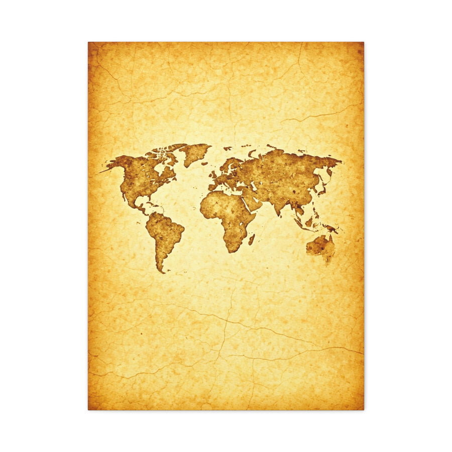 Sepia Continent Map Wall Art & Canvas Prints