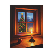 Cozy Christmas Window Candle Scene Wall Art & Canvas Print