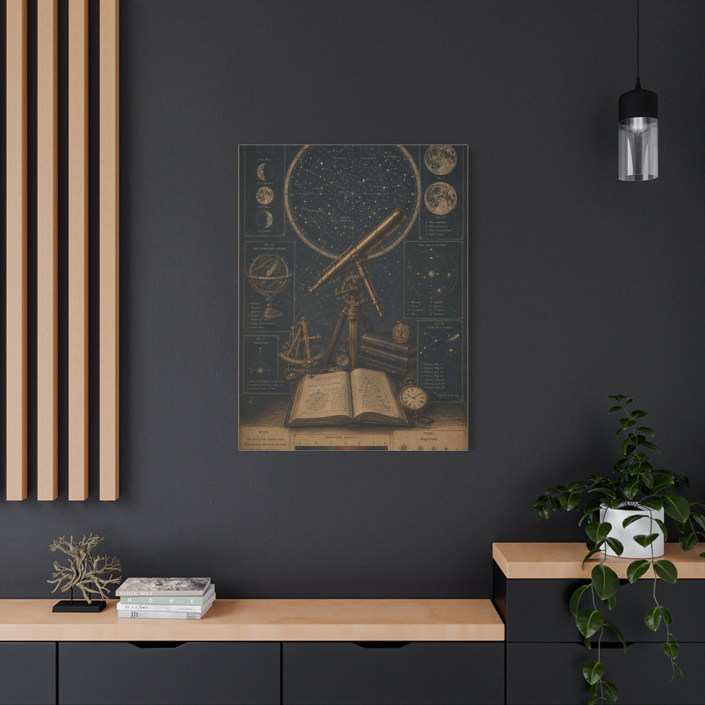 Antique Telescope & Celestial Study Wall Art & Canvas Print