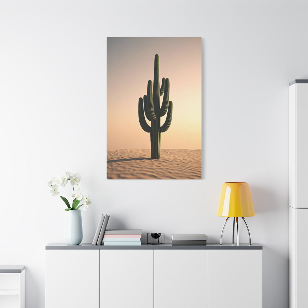 Minimalist Saguaro Desert Sunset Wall Art & Canvas Prints