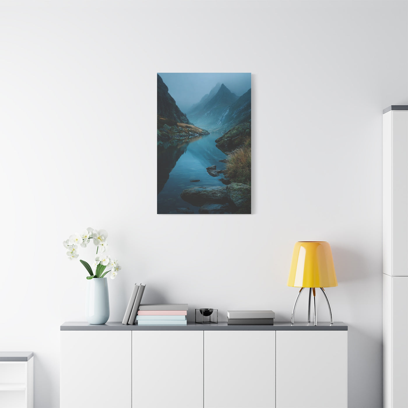 Misty Mountain Reflection Wall Art & Canvas Print