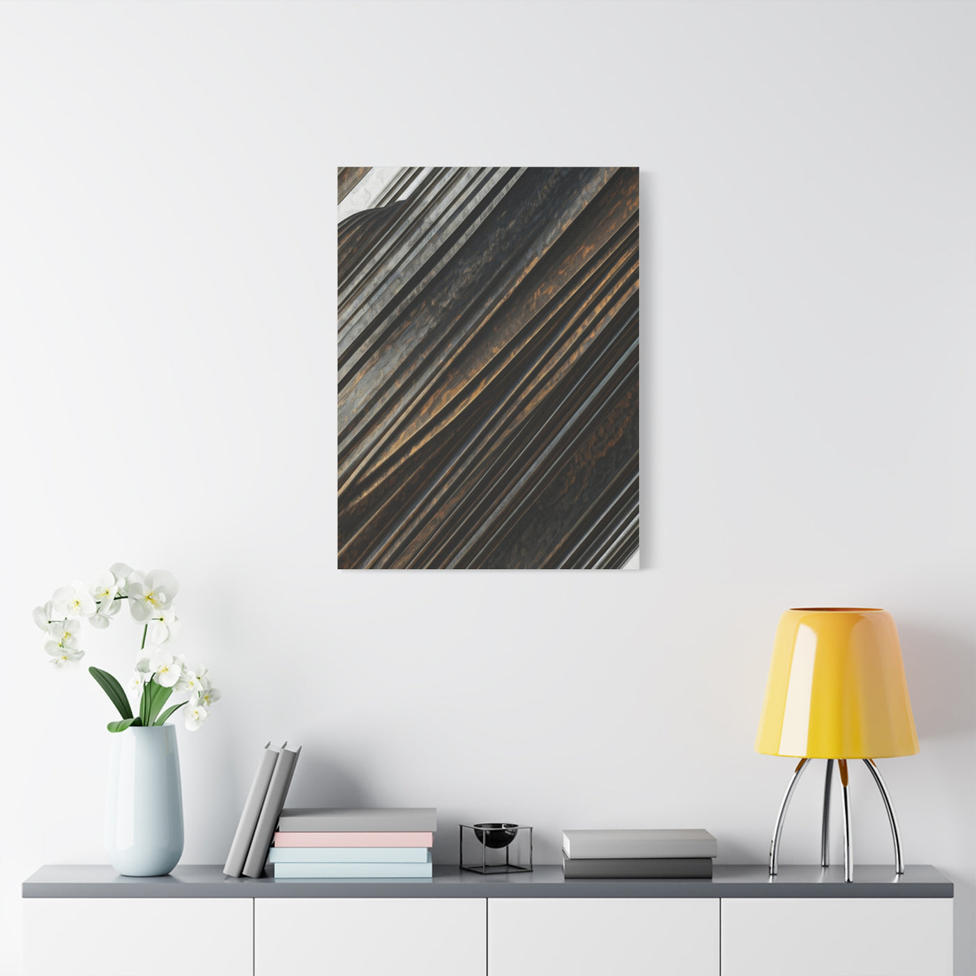 Dark Diagonal Texture Abstract Wall Art & Canvas Prints