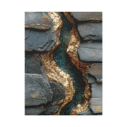 Black and Gold Abstract River Texture Wall Art & Canvas Print