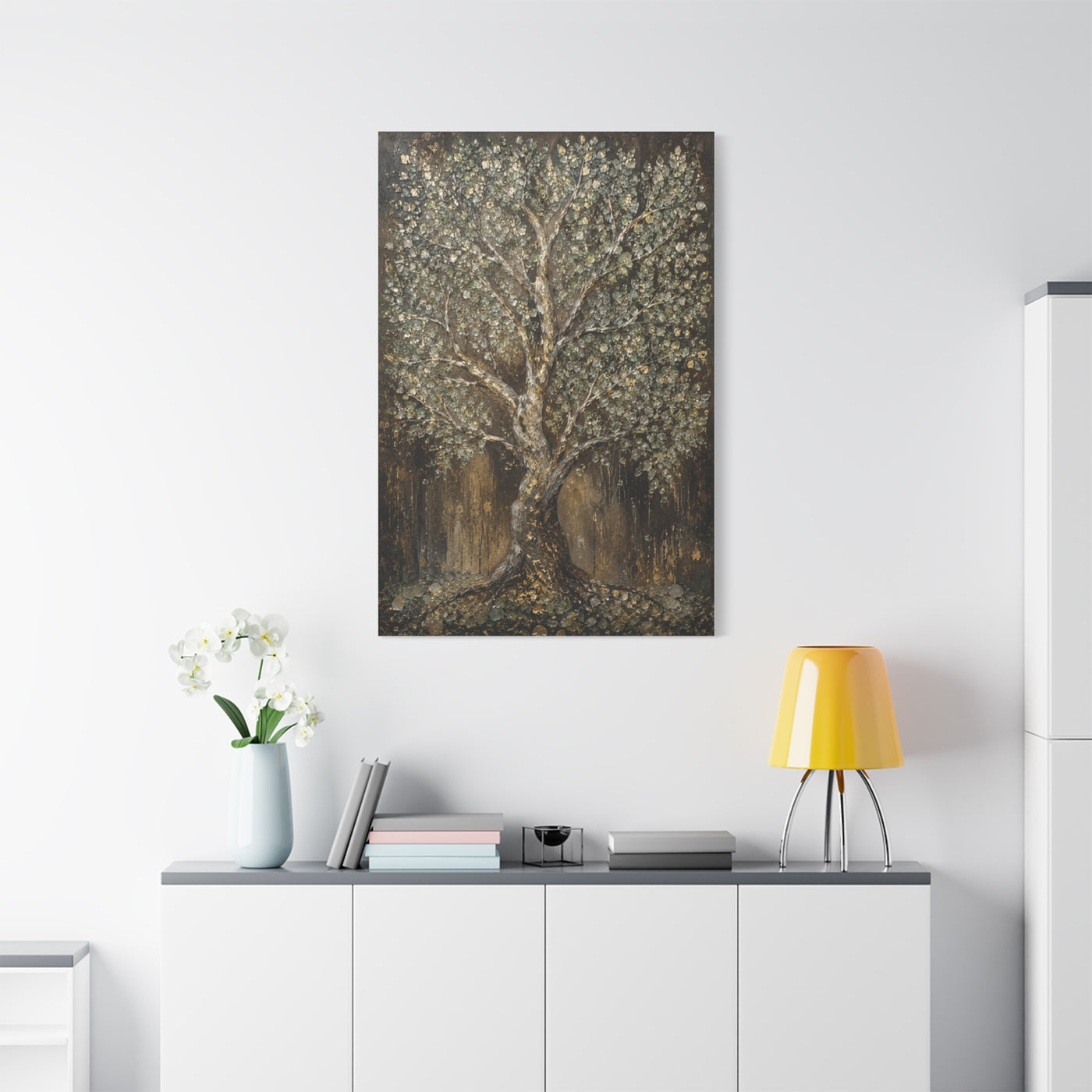 Golden Abstract Tree Texture Luxury Trees Wall Art & Canvas Print