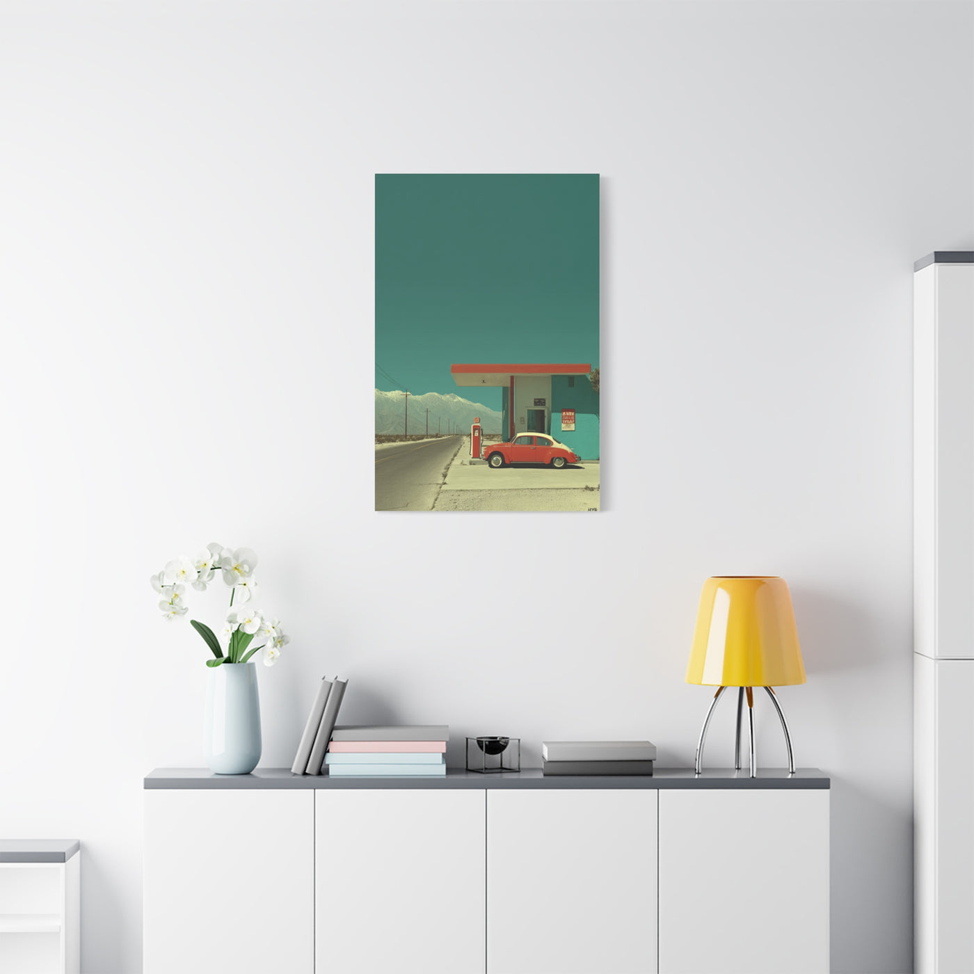 Minimal Desert Station Composition Wall Art & Canvas Print