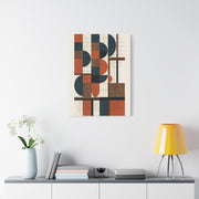Bauhaus Orange Geometry Grid Wall Art & Canvas Print