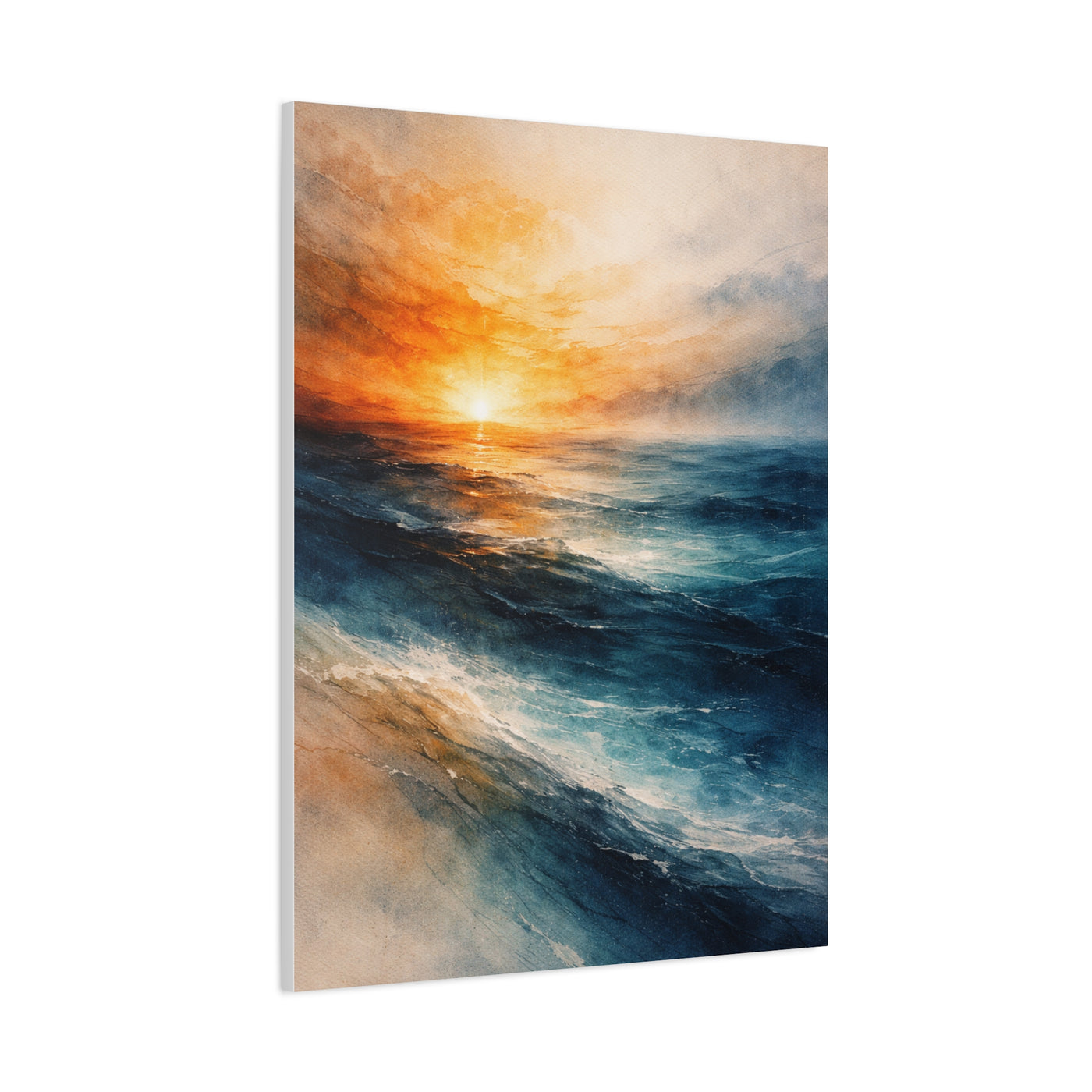 Ocean Sunrise Orange Horizon Wall Art & Canvas Print