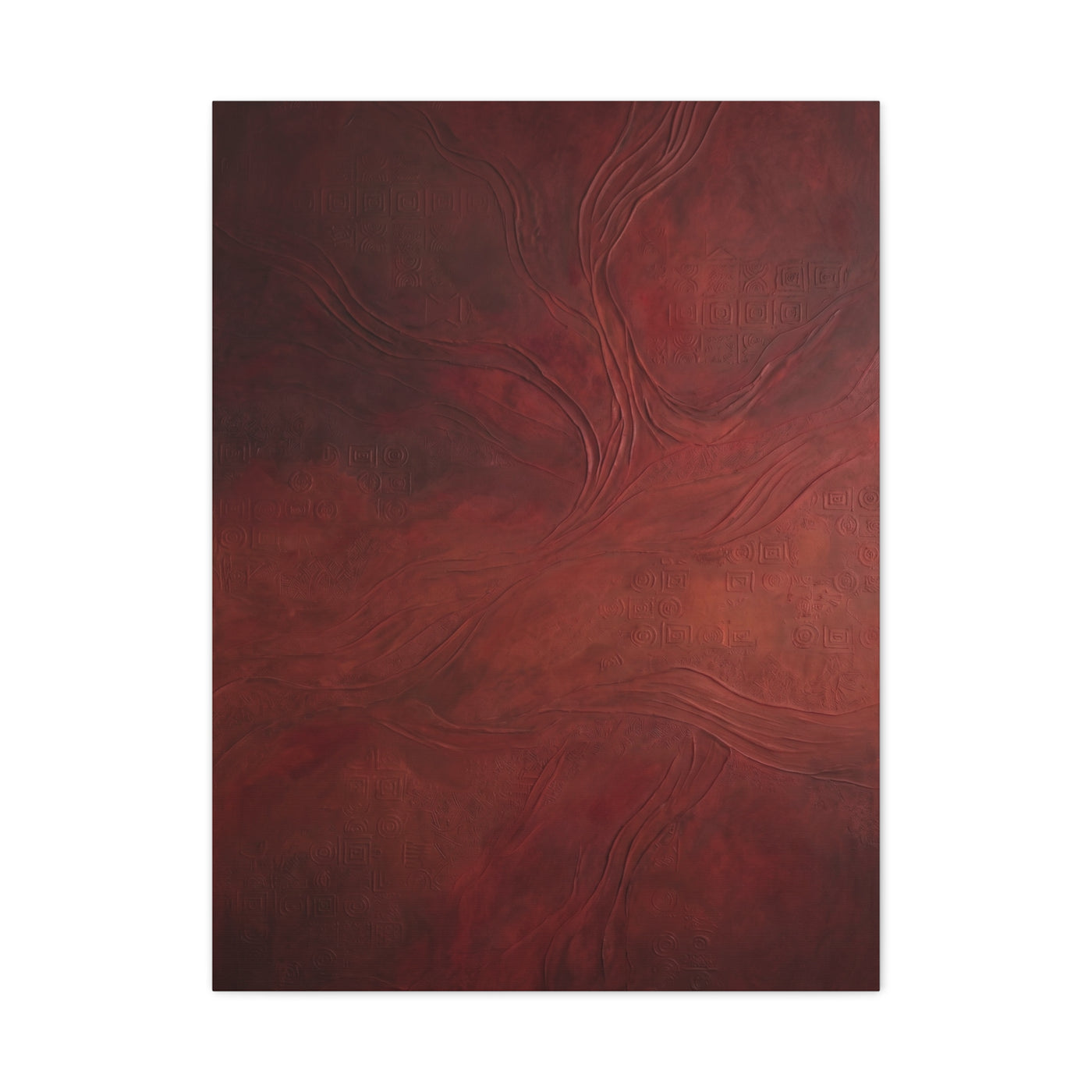 Earthy Red Wabi-Sabi Texture Abstraction Wall Art & Canvas Print