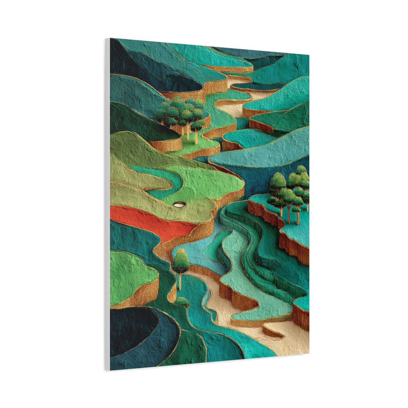 Sculpted Golf Terrain Abstract Wall Art & Canvas Print