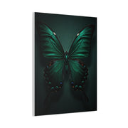 Symmetrical Emerald Butterfly Portrait Wall Art & Canvas Prints