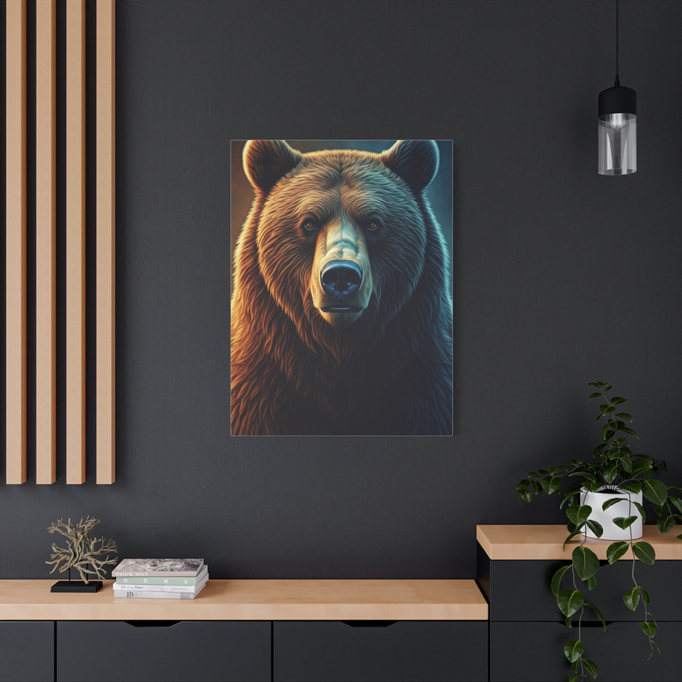 Warm & Cool Contrast Grizzly Portrait Wall Art & Canvas Prints