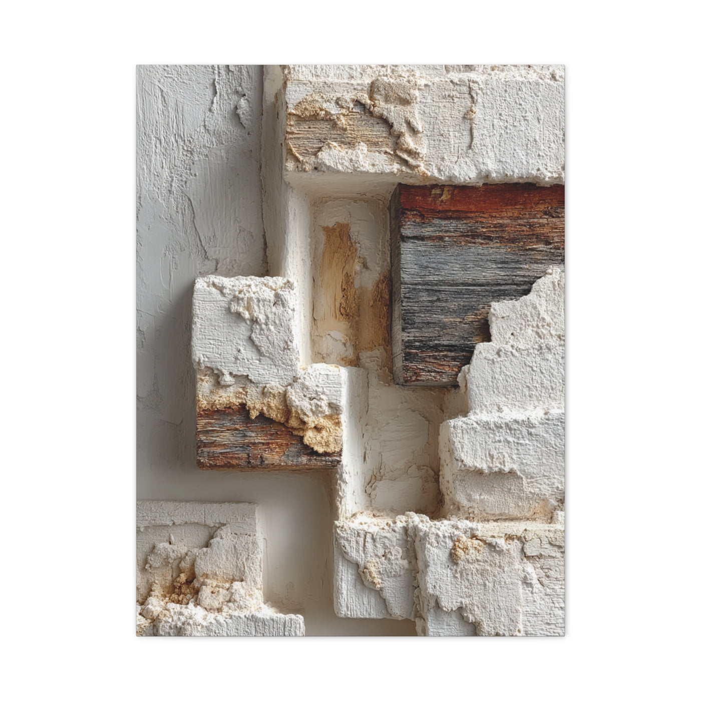 Minimal Plaster Block Assemblage Wall Art & Canvas Print