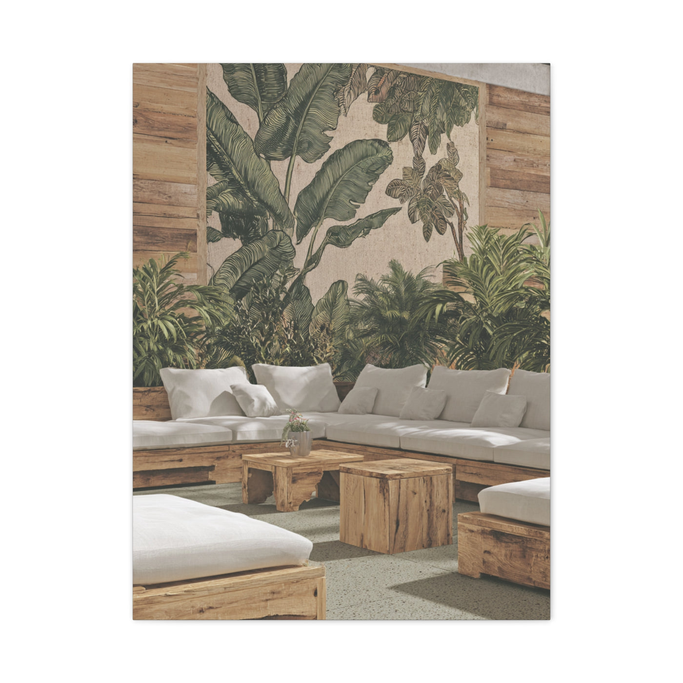 Tropical Flora and Fauna Resort Restaurant Wall Art & Canvas Print