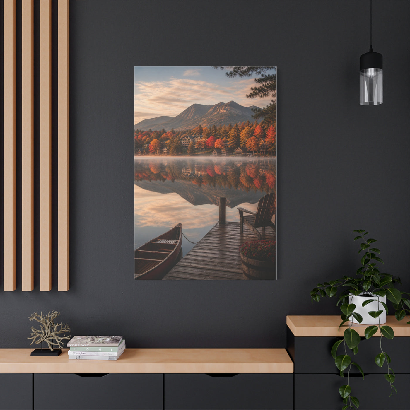 Lake Placid Autumn Reflection Wall Art & Canvas Print